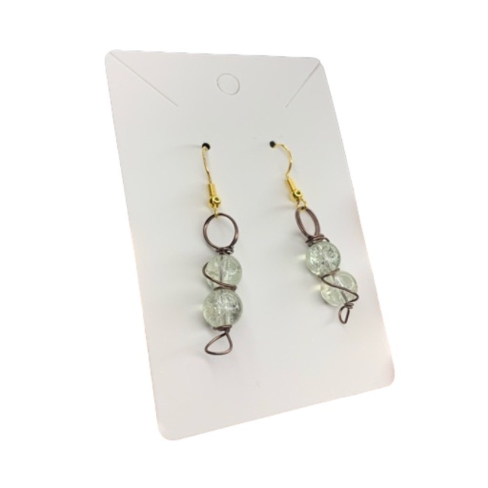 Clear sea glass handmade earrings